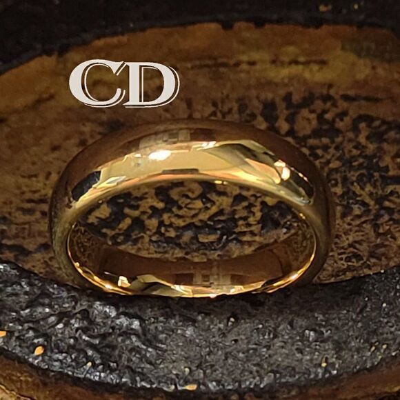 Men's Gold Tungsten Wedding Ring Band - Gold Wedding Ring For Him - Picture 8 of 8